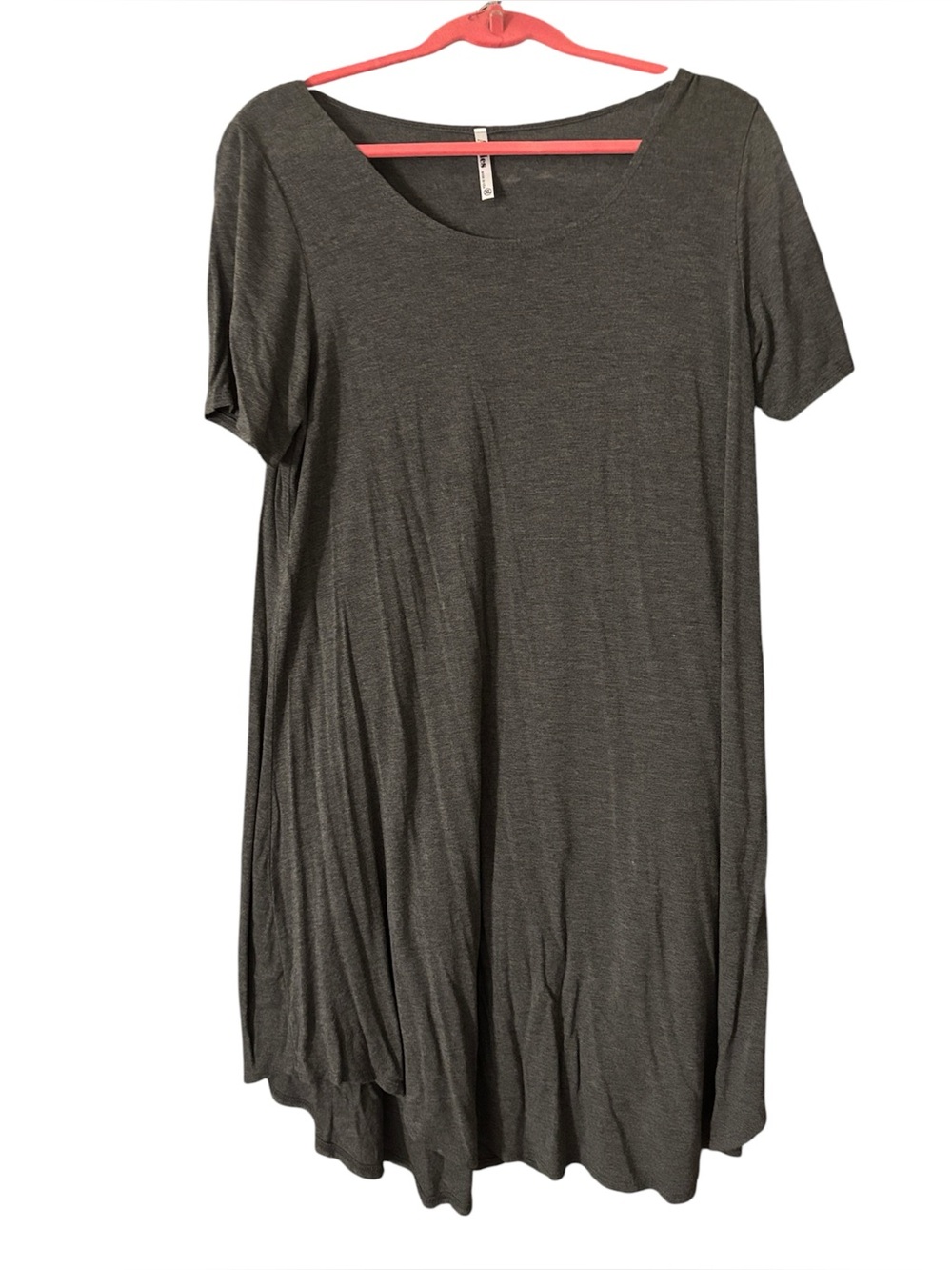 Azules Charcoal Short Sleeve Scoop Neck Swing Tunic